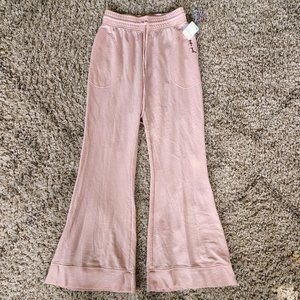 Free People Wide Leg Good Vibes Pink Sweatpants - Sz XS